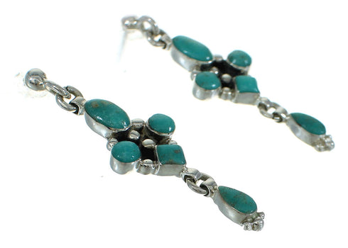 Sterling Silver Turquoise Post Dangle Earrings AX71526